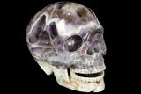 Realistic, Carved Chevron Amethyst Skull #111209-1